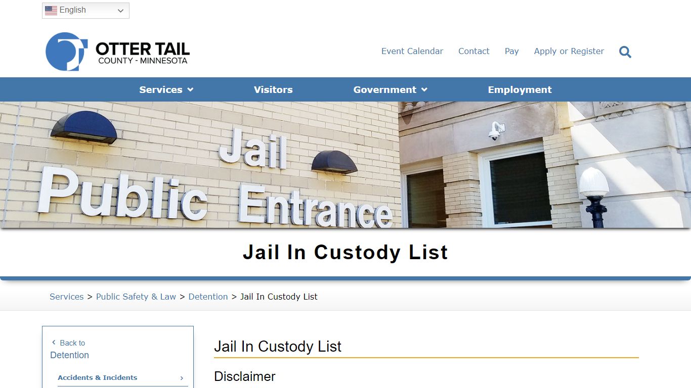 Jail In Custody List - Otter Tail County, MN