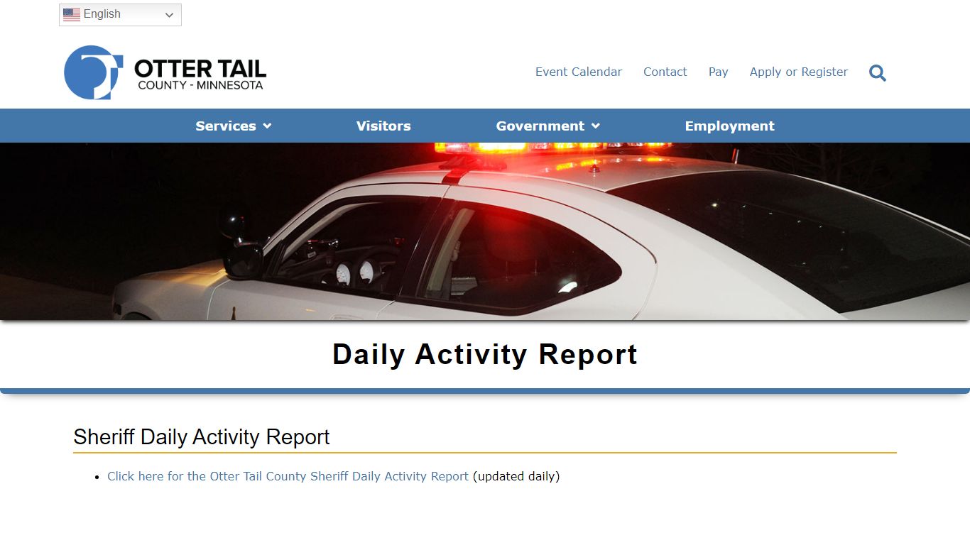 Daily Activity Report - Otter Tail County, MN